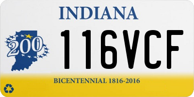 IN license plate 116VCF