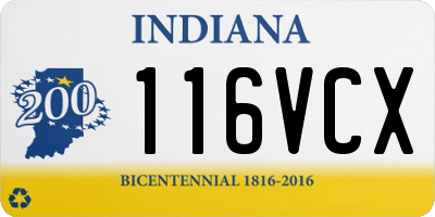 IN license plate 116VCX