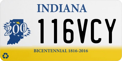 IN license plate 116VCY