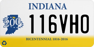 IN license plate 116VHO