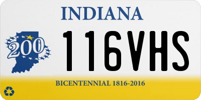 IN license plate 116VHS