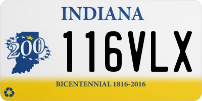 IN license plate 116VLX