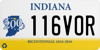 IN license plate 116VOR
