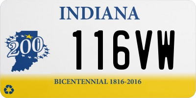 IN license plate 116VW
