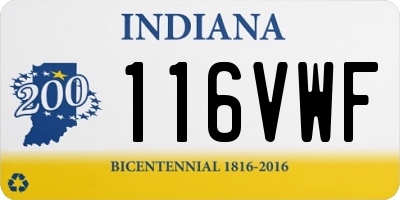 IN license plate 116VWF