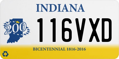 IN license plate 116VXD