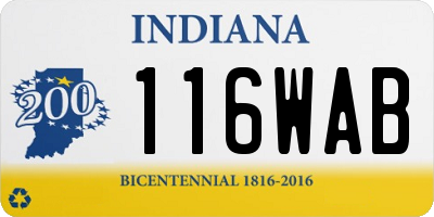 IN license plate 116WAB