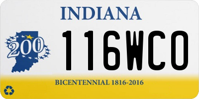 IN license plate 116WCO