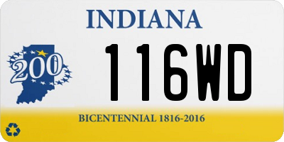 IN license plate 116WD