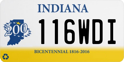 IN license plate 116WDI