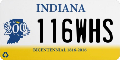 IN license plate 116WHS