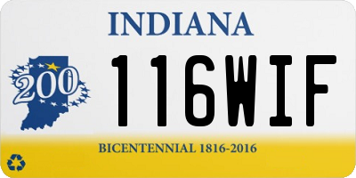 IN license plate 116WIF