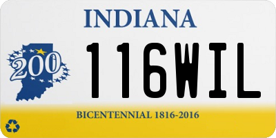 IN license plate 116WIL