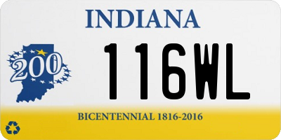 IN license plate 116WL
