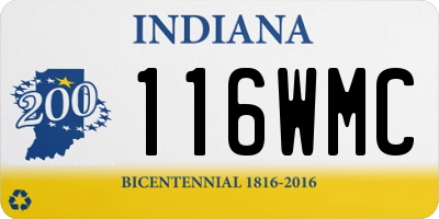 IN license plate 116WMC