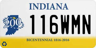 IN license plate 116WMN