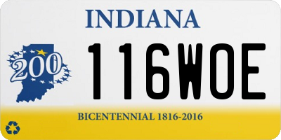 IN license plate 116WOE