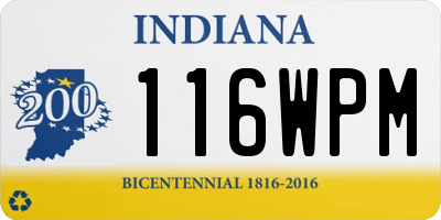 IN license plate 116WPM