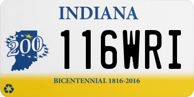 IN license plate 116WRI
