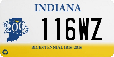 IN license plate 116WZ
