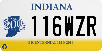 IN license plate 116WZR