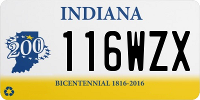 IN license plate 116WZX