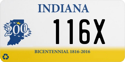 IN license plate 116X