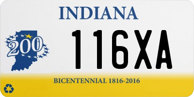 IN license plate 116XA