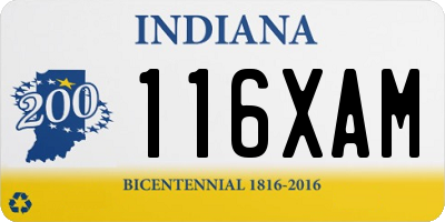 IN license plate 116XAM