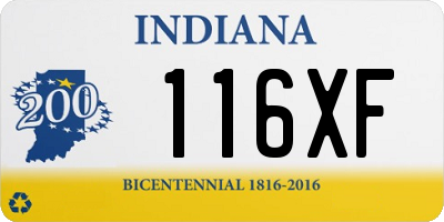 IN license plate 116XF