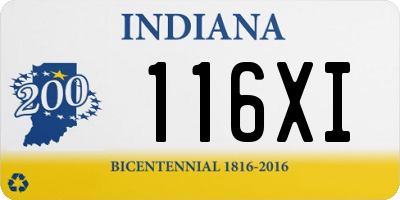 IN license plate 116XI