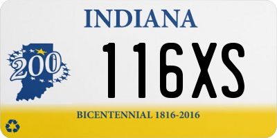 IN license plate 116XS