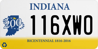 IN license plate 116XWO