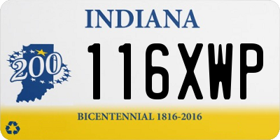 IN license plate 116XWP