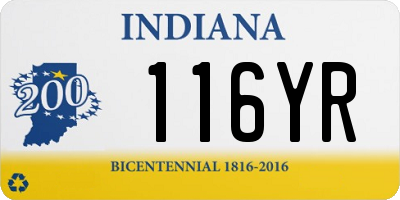 IN license plate 116YR