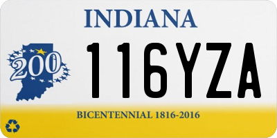 IN license plate 116YZA