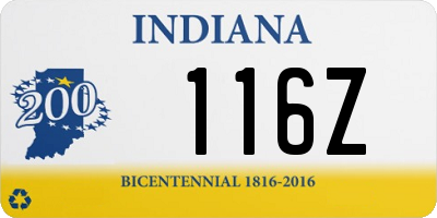 IN license plate 116Z