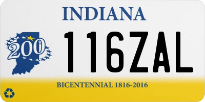 IN license plate 116ZAL