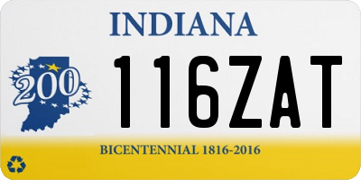 IN license plate 116ZAT