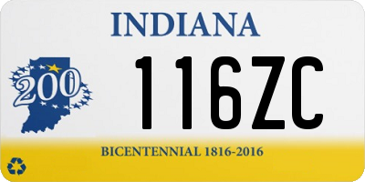 IN license plate 116ZC