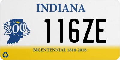 IN license plate 116ZE