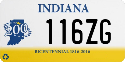 IN license plate 116ZG