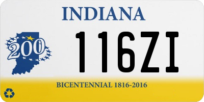 IN license plate 116ZI
