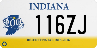 IN license plate 116ZJ