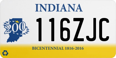 IN license plate 116ZJC