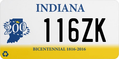 IN license plate 116ZK