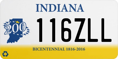 IN license plate 116ZLL