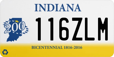 IN license plate 116ZLM
