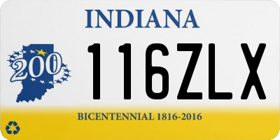 IN license plate 116ZLX