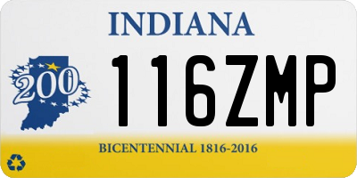 IN license plate 116ZMP